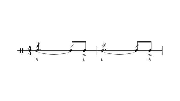 Fifteen-Stroke Roll drum rudiment notation